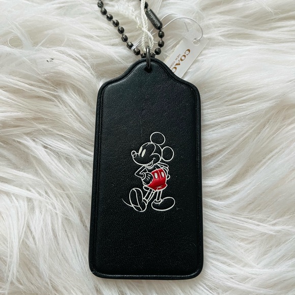 Coach x Disney Mickey Embossed Character Leather Hangtag (Black) [F59153] - Picture 4 of 5